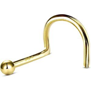 14K Yellow Gold Dainty Ball Nose Stud 20g for Women & Men